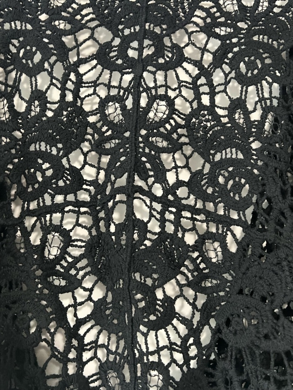 Black Crochet Tie-Front Top by ORIGAMI - Picture 8 of 10